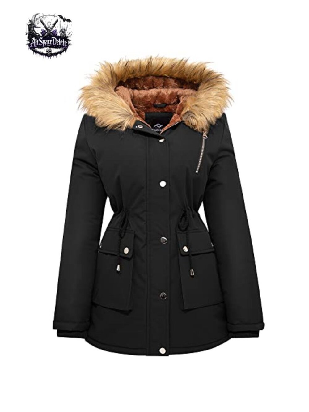 Water-repellent Winter Puffer Coat Warm Fleece Lined Parka Fur Hood